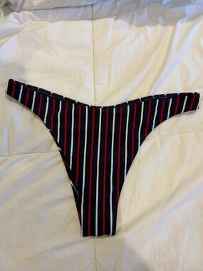 Hollister Navy, Red & White Striped Bikini Bottom